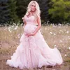 ロマンチックなピンクのマタニティウェディングドレス2019新しい到着アプリケートウェザラットエンパイア妊娠中のフリルオーガンザブライダルガウンカスタムM2533