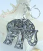 Portachiavi Ciondolo portachiavi elefante animale unico cristallo strass grigio nero K05102C5