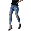 Damen Jeans Damen Perforierte Bleistifthose American Street Plus Size Quasten Zerrissene Flare Elastizität Kleidung