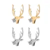 Brincos Stud Moda Ouro Prata Cor Sika Deer Metal Animal Alce Zircão Presente de Natal para Amigos