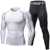 Ensembles de course Combinaisons de compression 2 pièces Ensemble à séchage rapide pour hommes Vêtements Pantalons de sport Jogging Gym Work Out Fitness Survêtement Clothin300A