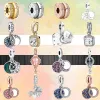 925 Silver Fit Pandora Charm 925 Bracelet Fashion Fashion Pink Hot Air Balloon Shiny Positioning Buckle Zircon Classic Charms Set 925 Beads Charms Fit Pandora Charm