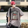 Abbigliamento di moda firmato T-shirt hip-hop Magliette rock 100 Cotone American Cartoon Anime Stampa T-shirt manica corta Mens Summer Ins High Street Hip Hop Maglietta mezza manica allentata