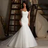 2021 Charming White Strapless Party Dress Formal Wear Mermaid Long Backless Lace-up Prom Evening Dresses Elegant Bridesmaid Gowns227k