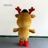 Winter Christmas Parade Performance Walking Inflatable Reindeer Costume Cute Wearable Blow Up Little Elk Suits For Xmas Events223U