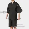 Mäns sömnkläder Summer 95% Cotton Japan Style Kimono Pyjamas Set For Men Man Sort Sleeve Sleep Loune Man Yukata A52511