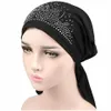 Haarschmuck Straße Hip-Hop Durag Bandana Cap Rapper Turban Hut Seidiges Stirnband Elastischer Strass Du-rag Long Tail Kopfbedeckung W199H