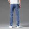 Men s jeans 2023 Spring Summer Classic Youthful Vitality Fit Straight Thin Denim Lightweight Cotton Stretch Trousers 230721