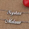 Pendant Necklaces Lena Nameplate Necklace For Women Stainless Steel Jewelry Gold Plated Name Chain Femme Mothers Girlfriend Gift