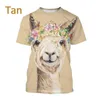 Men's T Shirts Alpaca Art 3D PrintingT-shirt Men/Women Fashion Casual Cute Animal Pet Unisex Harajuku Style Streetwear Short-Sleeved Tees
