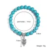 Bohemian Classic Natural Stone Beads Bracelet Blue Frised Strand Bracelets Charm Women Yoga Paryer Jóias Presentes para casa