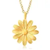 Hänghalsband grossistsmycken --- Daisy Flowers for Women Pure Gold Plated 45cm Chain