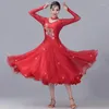 Stage Wear Style Woman Modern Dance Dress Performance National Standard Competition Waltz Costumes WY-07