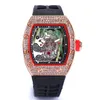2021 3A Skull Sport Watches Diamond Men Women kwarcowe zegarki mody Watch Dial Inkrustowane ćwiczenia kwarcowe zegarki 16270T