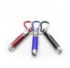 MINI 3 IN1 LED -ficklampa Aluminiumlegering Torch med karabiner Ring Keyring Camping Vandring Resande ficklampa Röd laserpekare Pen