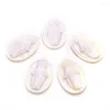 Charms 1st Natural Mother of Pearl Shell Pendant Oval Sculpture Fashion Halsband Kvinnesmycken som gör DIY 22x35mm