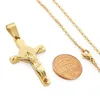 Pendant Necklaces Diyalo Cross Necklace INRI Crucifix Jesus Christ Stainless Steel Link Chain Christian Blessed Jewelry