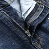 Jeans masculino Calças bordadas de marca masculina Stretch Korean Me Paint jeans rasgado Tide Calças hip hop casuais