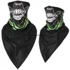 Triangelis Silkkylning Skull Ghost Head Magic Scarves Mask Tactical Airsoft Paintball Scarf Outdoor Cykling Vandring Summer Anti UV Bandana Neck Warmer Face Shield