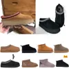 Botas Tasman Chinelos Chesut Fur Slides Sheepskin Shearling Tazz Mules Mulheres Homens Ultra Mini Plataforma Bota Slip-on Sapatos Camurça Superior Comfort217