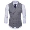 Teste coletes xadrezas de coletes manchas de coletes masculino coletor de xale de colete macho gilet homme homme casual mangas com jaqueta de negócios formal coletes 239g