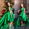 Nouvelle Arrivée Vert Émeraude Filles Pageant Robes Haut Bas Princesse Fleur Filles Robes Pour Les Mariages Belle Enfants Communion Dress317P