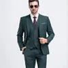 Uomo Slim Fit Abito verde scuro 2017 Fashion One Button Abiti da uomo Smoking dello sposo Groomsmen Uomo Abiti da sposa Giacca Pantaloni Vest241h