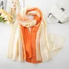 Scarves Fashion Gradient Color Solid Scarf Women Foulard Chiffon Georgette Long Shawl Summer Bandana Elegant Hijab 190 110cm