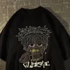 Herr t-skjortor amerikanska hiphop mode t-shirts porträtt kort ärm t-shirt sommar lös mångsidig retro toppar gata kläder