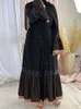 Ubranie etniczne Eid Ramadan koronka Abaya Kobietowe sukienki imprezowe Islamskie czarne Maroko Kaftan Jubah Kimono szat Maxi Długie sukienki Abayas Dubai Vestido 230721