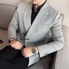 Costumes pour hommes Vêtements pour hommes Style chinois Boucle de disque Affaires Tailcoat Top Qualité Coréen Slim Blazers Vestes Tenue de soirée Costume Décontracté Manteaux