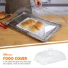 Ensembles de vaisselle couvercle transparent couvercle anti-poussière gâteau blanc supports plateau en plastique pliable micro-ondes