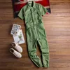 Broek heren jumpsuit lange mouw revers balk voeten katoen overalls hiphop streetwear losse vrachtbroek groene zwarte vrachtbroek