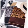 Sciarpa di seta firmata per donna Sciarpe con scialli stampati leopardati da donna Anello lungo moda Pashmina 180x90cm Regalo di Natale285U