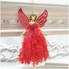 Decorazioni natalizie Angelo Ciondolo appeso Albero Ornamenti in plastica Negozio Decorazione della finestra di casa Regalo di Natale Giocattolo Drop Delivery Giardino Fe Dhpur