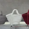 Borsa da cesto di verdure IBIZA da donna alla moda Borsa a tracolla piccola intrecciata in corda di nylon Borsa a tracolla Borsa a tracolla rimovibile Borsa a secchiello di grande capacità