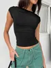 T-shirt da donna firmata da donna Camicia da donna firmata Moda estiva T-shirt con spalle scoperte a maniche corte T-shirt Spice Girl slim-fit crop top sexy