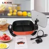 Elektrischer Shabu Shabu Hot Pot mit Trennwand, Hot Pot, elektrischer großer Hotpot, Antihaft-Hot Pot mit Multi-Power-Steuerung, Elektroherd mit Deckel aus gehärtetem Glas für Partys,