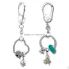 Charms 2022 트렌드 925 Pandora Keychain 펜던트 선물을위한 스털링 시에 파우치 하트 매력 홀더 링 배달 보석 핀 DH3NQ