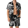 Men's Tracksuits Jibaro Oil Painting Men Sets Love Death Robots Trending Casual Shirt Set Short Sleeves Shorts Summer Beach Suit Plus Size