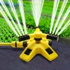 Equipamentos de rega 1pc 360° Rotação Automática Trigeminal Sprinkler Para Irrigação Tandem Pulverizadores Jardinagem 230721