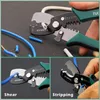 Embossing 8'' Pliers Wire Stripper Multifunction Wire Cable Stripper Cutting Scissor Stripping Tool Crimping Household Repair Portable