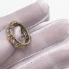 رواتب الكتلة النمط الغربي الأصلي 100 ٪ S925 Sterling Silver Ring Sixteen Stone Women Logo Romance Jewelry1261Q