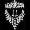 Trzy sztuki Tiaras korony Wedding Hair Jewelry Naszyjnik Kolejne Kolejne moda Kobiety