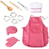 11Pcs Set Role Play Children Apron Hat Cooking Baking Toy Cooker Play Set Children Kids Kitchen Accessories200B