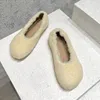 Designer Puffy Bont Schoenen Slip-on Luie Loafers Ronde Neus Platte Hak Casual Dames Echte Lederen Muilezels Comfortazy Rijden Schoenen