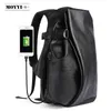 Sacs d'école sac à dos pour hommes USB Charge voyage ordinateur portable sacs à dos noir 16 pouces sac en cuir mâle Vintage étanche anti-vol sacs à dos 230721