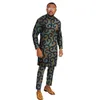 Männer Trainingsanzüge Volle Hülse Tops Mit Hosen Bräutigam Anzug Männlich Nigerianischen Mode Hemd Hose Sets Afrikanische Hochzeit Party Outfits