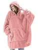 Indumenti da notte da donna 90 kg Comodi abiti da notte da donna Casual Pullover allentato Abito da uomo Accappatoi con cappuccio Addensare Flanella Inverno caldo Casa