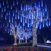 8 tubo meteoor doccia a led a corde fata luci ghirlanda decorazioni per alberi di Natale giardino da matrimonio all'aperto a capodanno luce stradale